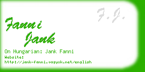 fanni jank business card